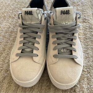 P448 Cream and Gray Sneakers